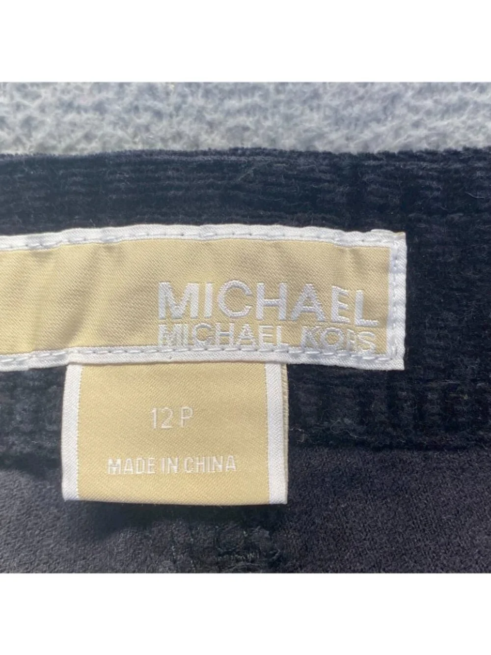 Michael Kors Pants Women's Black Pockets Leg Stretch Corduroy Size 12P